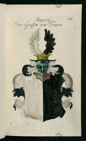 409r-409v, 409. Wappen der Grafen von Traun