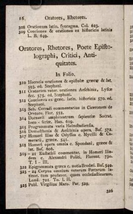 16-55, Oratores, Rhetores, Poete Epistolographi, ....