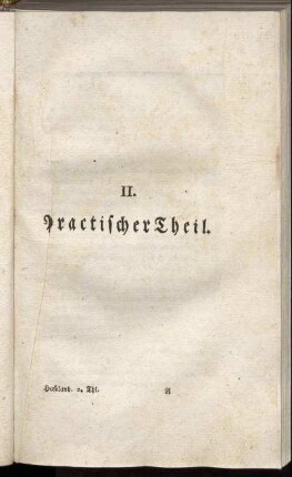 II. Practischer Theil.