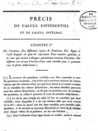Précis de calcul différentiel et de calcul intégral