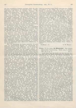488-491 [Rezension] Pfister, Oskar, Die Willensfreiheit. Eine krit.-system. Untersuchung