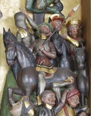 Welkerser Altar — Kreuzigung Christi — Longinus zu Pferde
