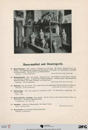 Bauernmöbel und Bauerngerät (Nr. 148-199d)
