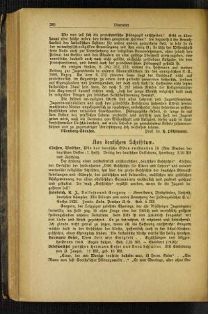 Aus deutschem Schrifttum