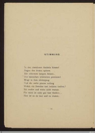 Stimmung : [SW I: keine Sigle]; [SW I, S. 62/123-124]