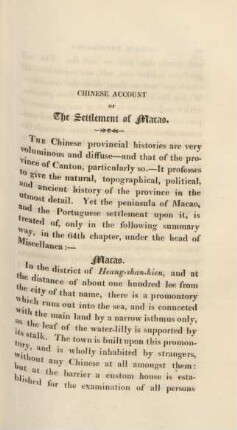 Chinese account of the settlement of Macao