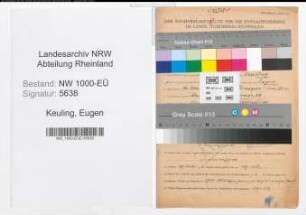 Entnazifizierung Eugen Keuling, geb. 16.12.1895 (Heimarbeiter)
