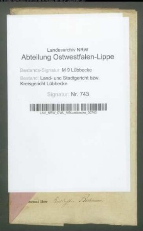 Erblasser: Kreft, Anne Catharine Louise Charlotte: