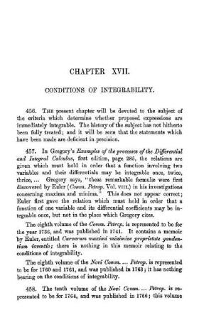 Chapter XVII. Conditions of Integrability.