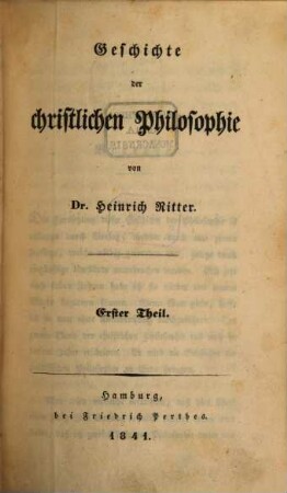 Geschichte der Philosophie, 5. Geschichte der christlichen Philosophie ; 1