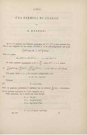 Una formola di analisi.