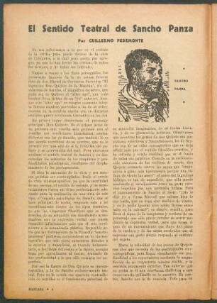 El sentido teatral de Sancho Panza
