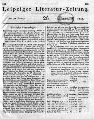 Erörterung einiger wichtigen chronolog. Puncte in der Lebensgeschichte des Apostel Paulus mit besonderer Hinsicht auf die Epistel an die Galater und auf die neuesten Forschungen, von Dr. Heinr. Aug. Schott, Prof. der Theol. zu Jena. Jena, Cröker. 1832. VI u. 158 S. gr. 8.