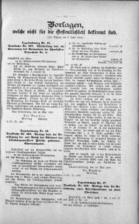 Vorlagen welche nicht für die Oeffentlichkeit bestimmt sind., 8. Juni 1898