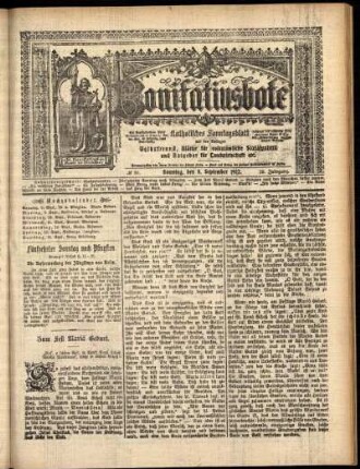Erste Ausgabe vom Sonntag, den 08. September 1912.