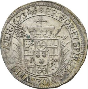 Halber Sortengulden des Mainzer Erzbischof Lothar Friedrich von Metternich-Burscheid, 1673