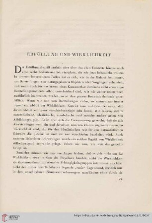 Erfüllung und Wirklichkeit