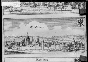 Heidelsheim Stich - Ansicht von Süden von Merian 1654