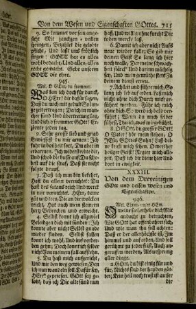 XXXIII. Von dem Dreyeinigen Gott und dessen Wesen und Eigenschaften.
