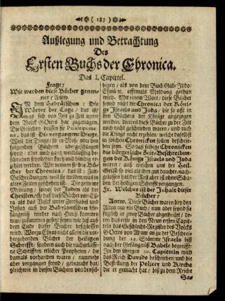 Außlegung und Betrachtung Des Ersten Buchs der Chronica