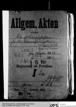 Reichsbürgschaften für den Kleinwohnungsbau. Allgemeines