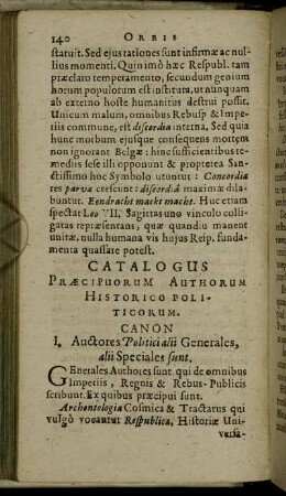 Catalogus Praecipuorum Authorum Historico Politicorum