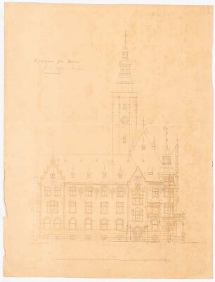 Rathaus, Jauer: Seitenansicht 1:100