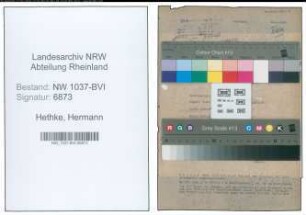 Entnazifizierung Hermann Hethke , geb. 16.11.1889 (Schneider)