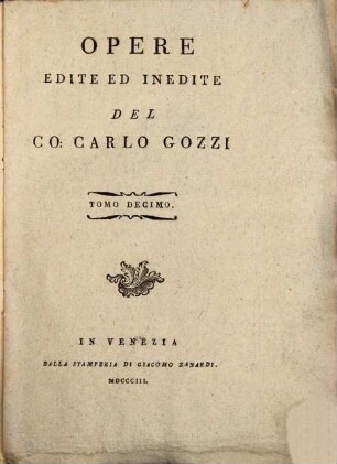 Opere edite ed inedite del Carlo Gozzi, 10
