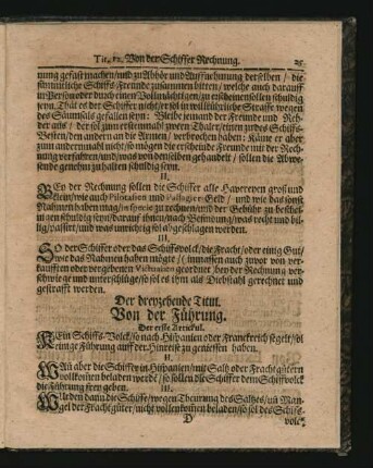 Der dreyzehende Titul. Von der Führung