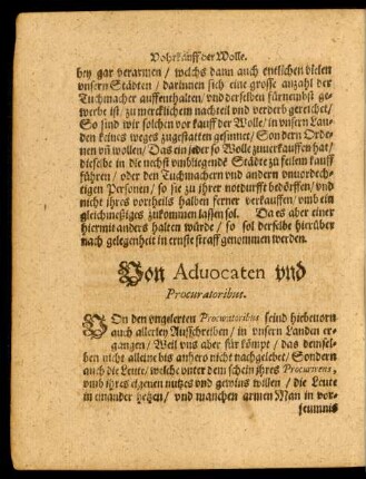 Von Advocaten und Procuratoribus.