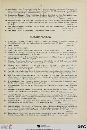 Metallarbeiten (Nr. 193-299)