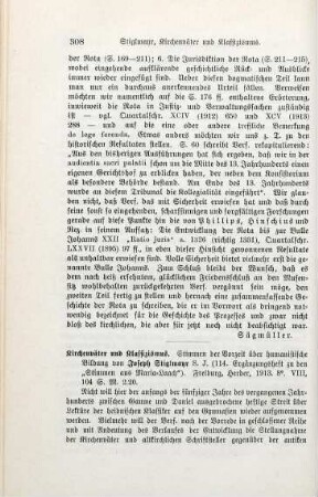 308-309 [Rezension] Stiglmayr, Joseph, Kirchenvaeter und Klassizismus