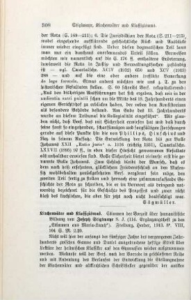 308-309 [Rezension] Stiglmayr, Joseph, Kirchenvaeter und Klassizismus