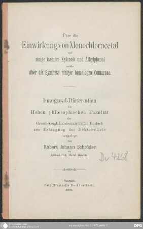 Über die Einwirkung von Monochloracetal auf einige isomere Xylenole und Äthylphenol, sowie über die Synthese einiger homologen Cumarone