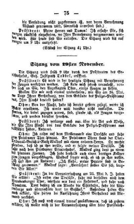 Sitzung vom 29sten November