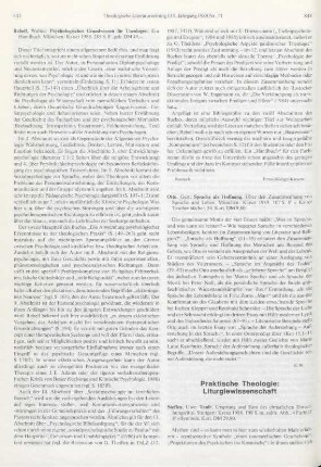 847-848 [Rezension] Rebell, Walter, Psychologisches Grundwissen für Theologen