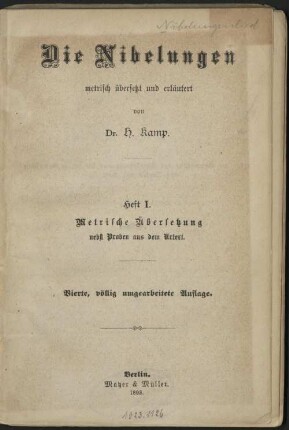 Die Nibelungen metrisch übers. u. erl.