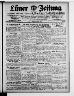 Lüner Zeitung : nationales Tageblatt für alle Stände : Mitteilungsblatt für amtliche Bekanntmachungen