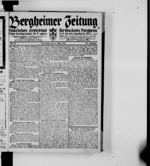 Bergheimer Zeitung. 1905-1943