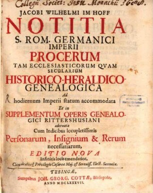 Notitia S. Rom. germanici imperii procerum