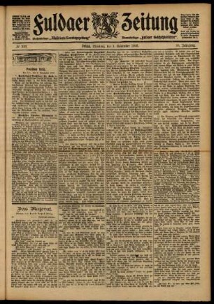 Erste Ausgabe vom Dienstag, den 03. November 1903.