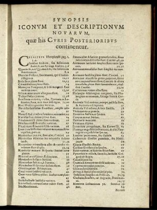Synopsis Iconum Et Descriptionnum Novarum,