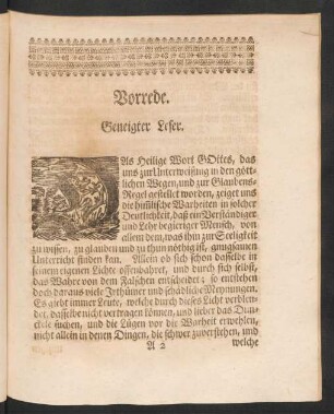 Vorrede. Geneigter Leser.