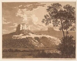 Der Lilienstein in der Sächsischen Schweiz über die Elbe gesehen, im Hintergrund weitere Tafelberge