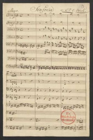 Sinfonien; winds, strings, bc; F-Dur; H 656; Wq 181