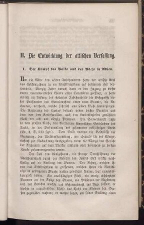 II. Die Entwicklung der attischen Verfassung.