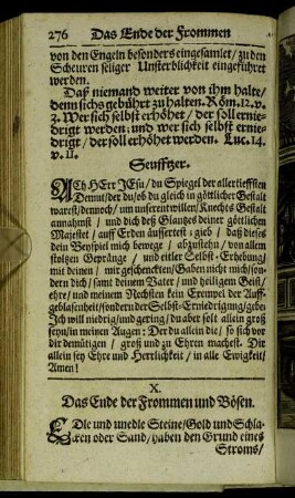 X. Das Ende der Frommen und Bösen.