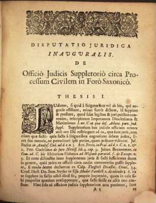 Disp. iur. inaug. de officio iudicis suppletorio circa processum civilem in foro Saxonico