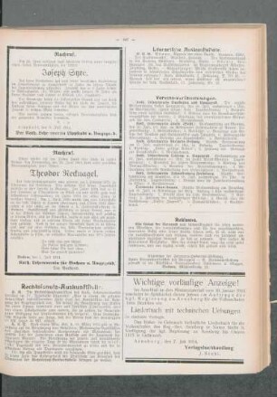 Nachruf : [Theodor Recknagel]